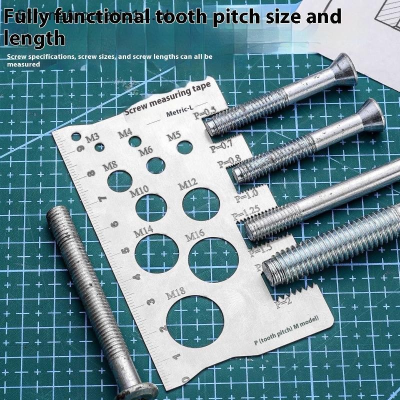 StrongAromatic Screw Thread Pitch Gauge Ruler Measuring Tool Bolt Nut ...