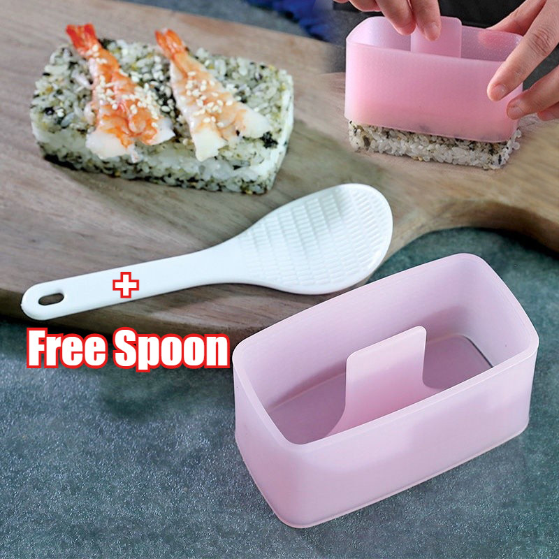 Rice Spam Musubi Molder Maker Rectangular Sushi Mold Box With Scoop DIY ...