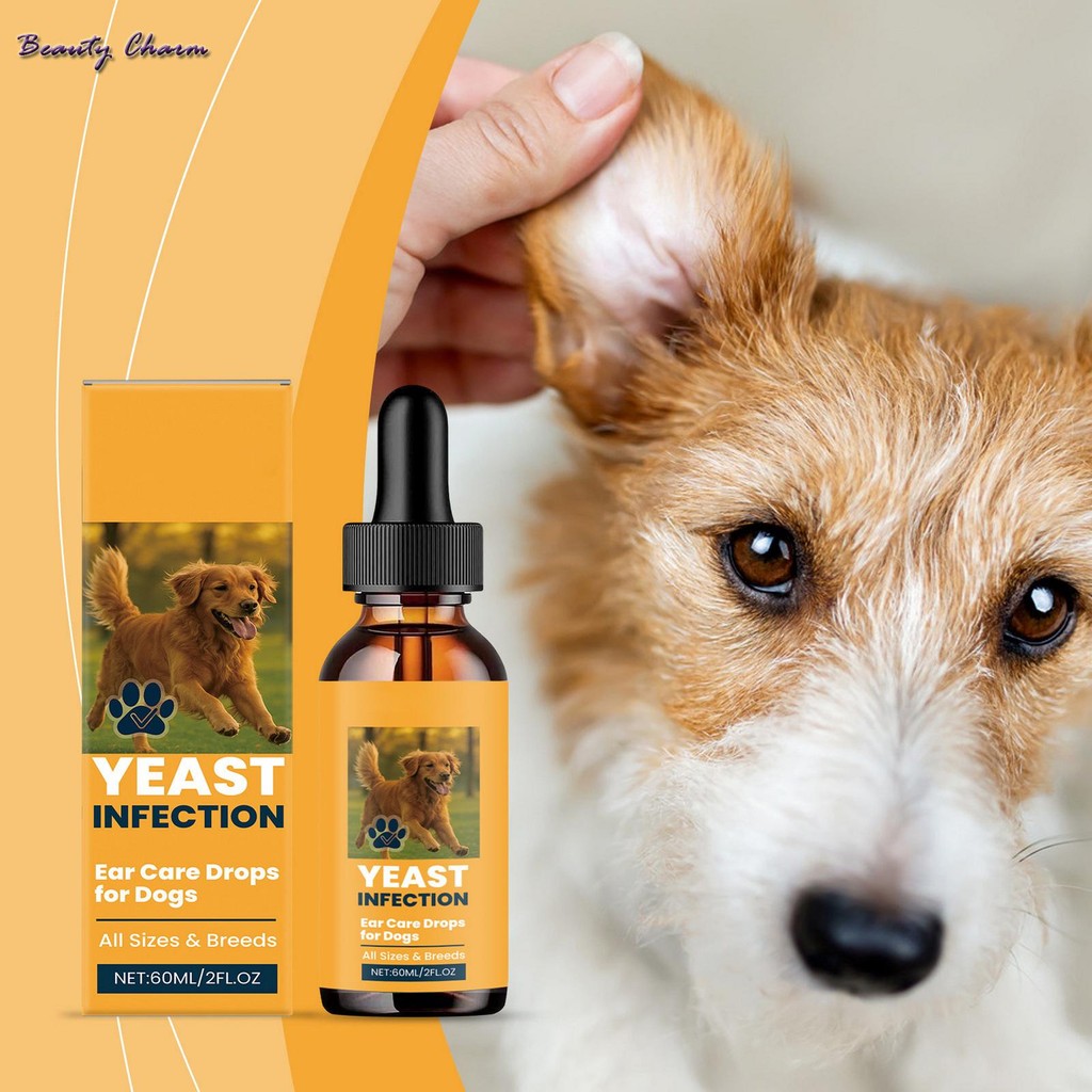 60ml Dog Ear Infection Treatment Ear Yeast Healthy Itch Relief Drops ...