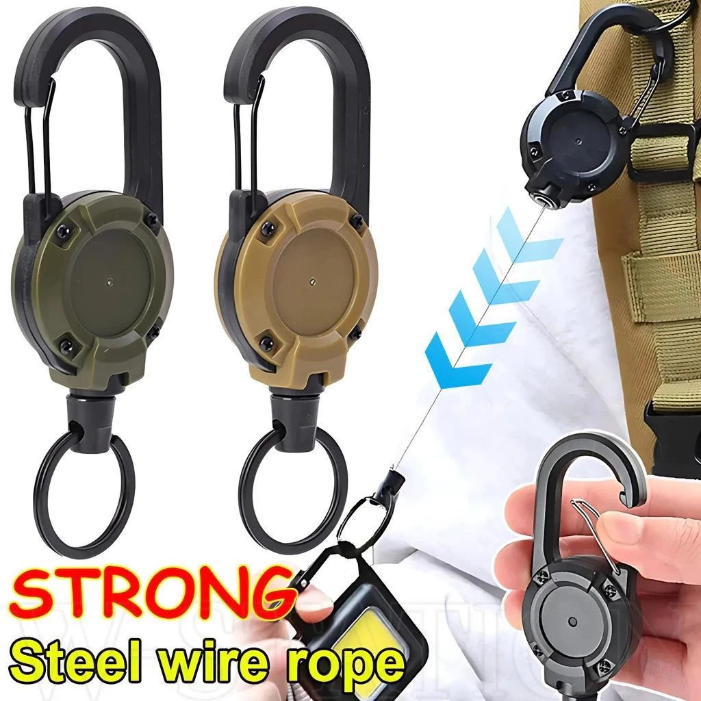Anti-theft Metal Easy-to-pull Buckle Rope Elastic Keychain Sporty ...