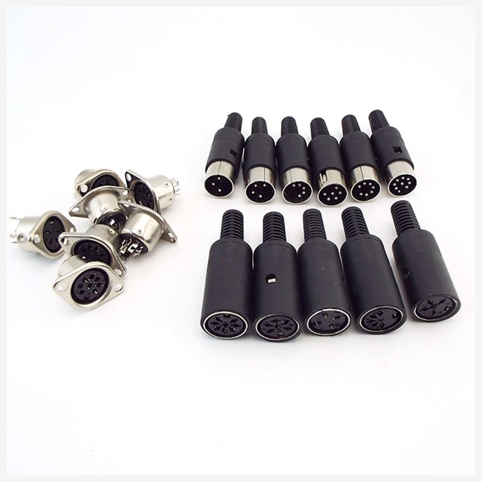 COD DIN 3 4 5 6 7 8 Pin Core DIN Male Female Connector Power Plug ...