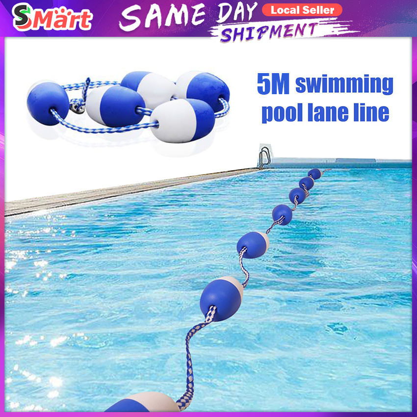 5m Swimming Pool Safety Separation Line With 11 Floats & 2 Hooks ...