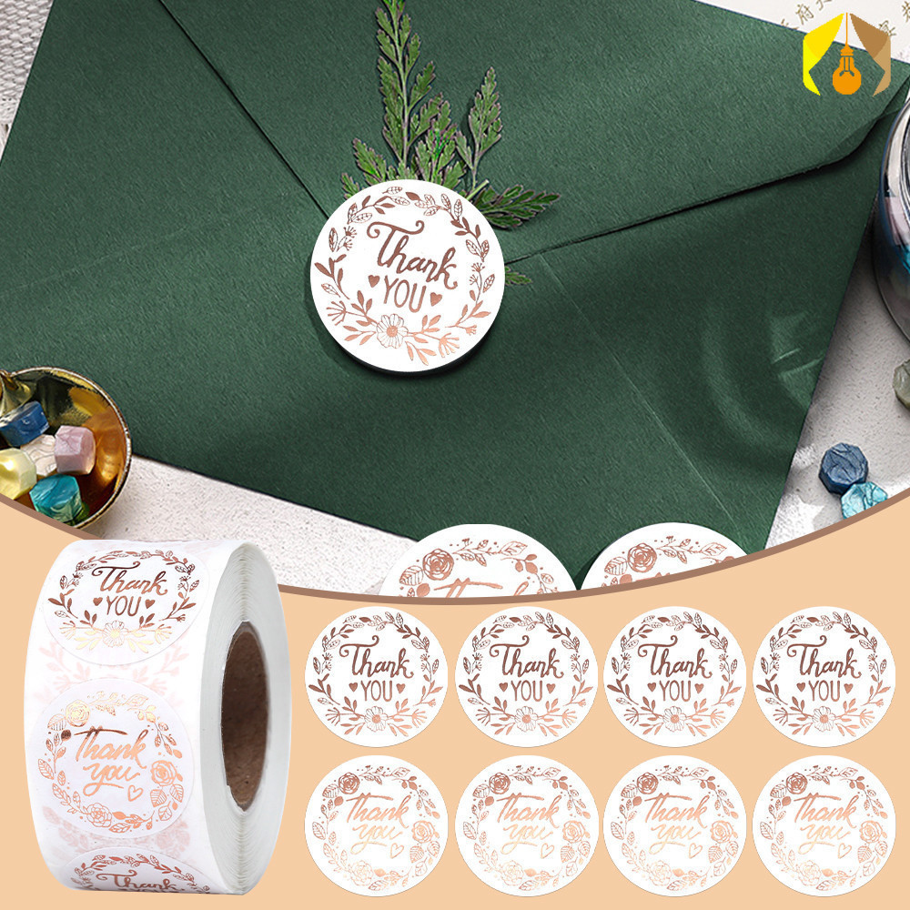 500Sheets/Roll Present Box Envelope Decorative Sealing Round Label ...