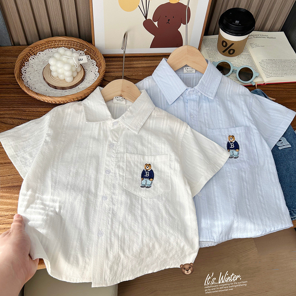 Korean Style Baby Clothes Kids Boy Tops Summer Short Sleeves Kids Polo