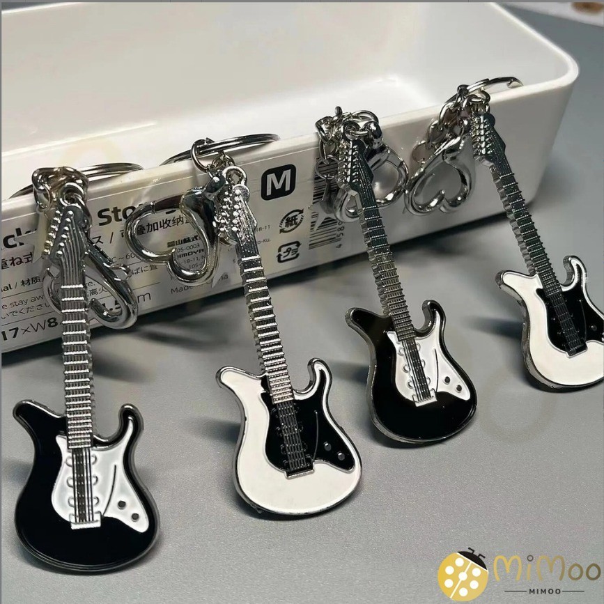 MiMooStore Creative Mini Musical Instruments Guitar Keychain Keyring ...