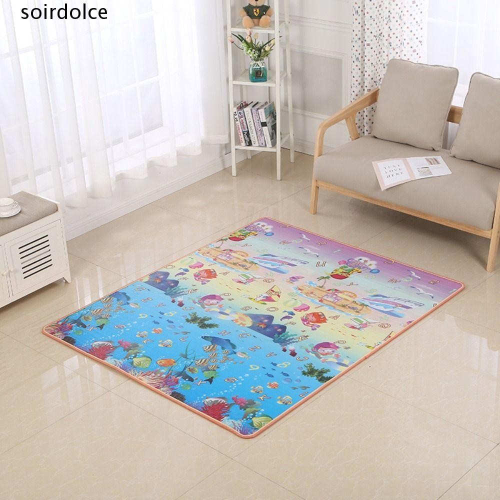 SOIRDOLCE Baby Crawling Play Mat, Cartoon Anime Foldable Cartoon Baby