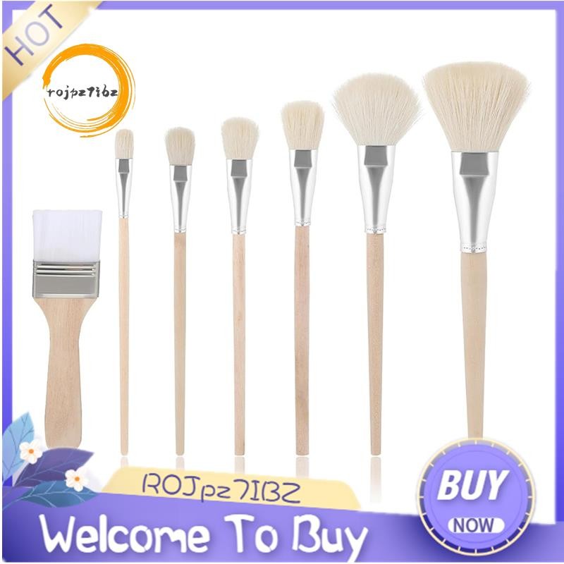 Mop Brush for Acrylic Painting 7Pcs Artist Paint Brush Set with Wooden