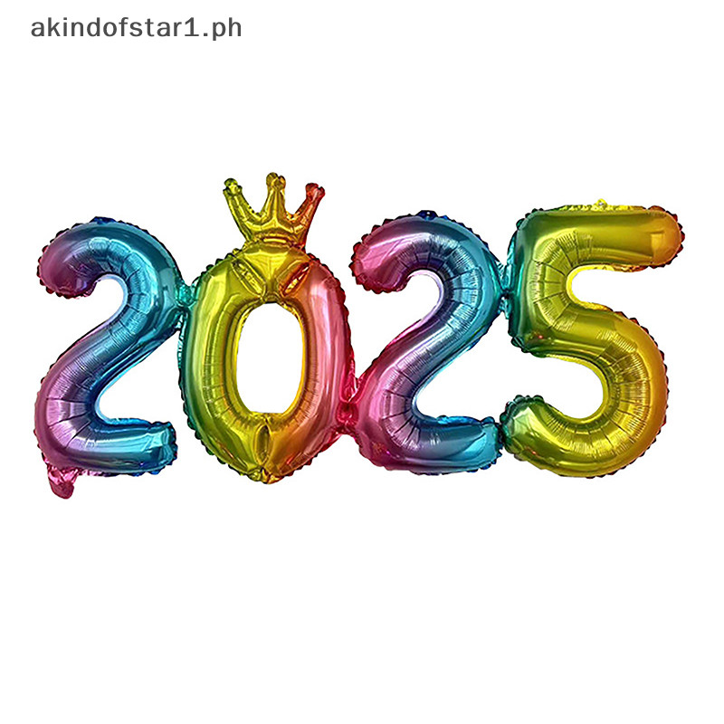 { 2025 New Year Decor } 1pc 16inch Connection Crown 2025 Number Foil