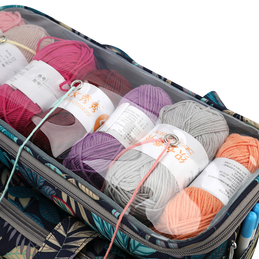 2020 NEW Yarn Storage Bag with le Leaves Knitting Tote Bag Square Bag ...