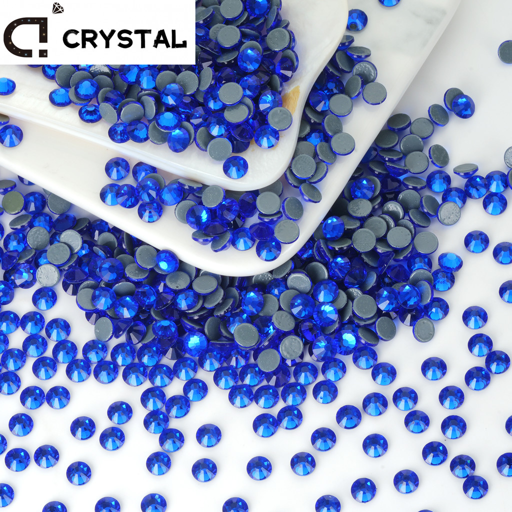 Glitter Sapphire Hot-Fix Rhinestones Crystal Glass Iron On Rhinestone ...