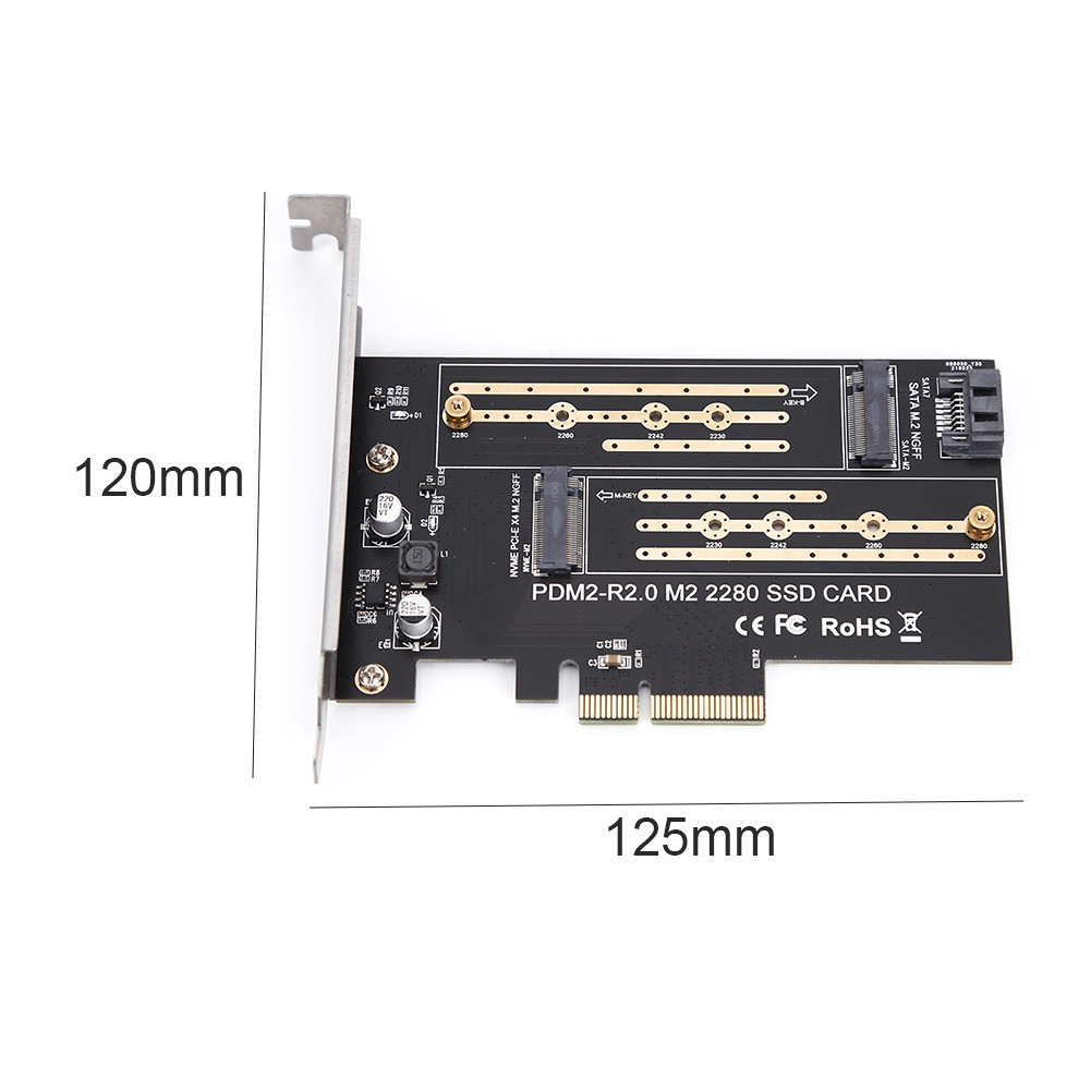 M.2 NVME to PCIE Adapter M+B Key SSD to PCI-E 3.0 X4 SATA Expansion ...