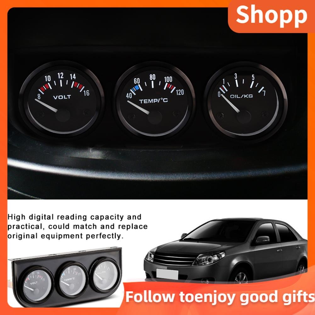 Shopp 3 in 1 Car Gauge 52mm Triple Gauges 816V Voltmeter 40120℃ Water