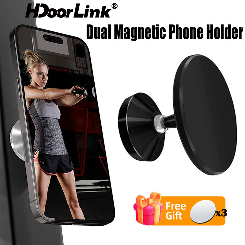 Hdoorlink Double Sided Magnetic Phone Holder Universal Mobile Phone Stand For Gym In Car