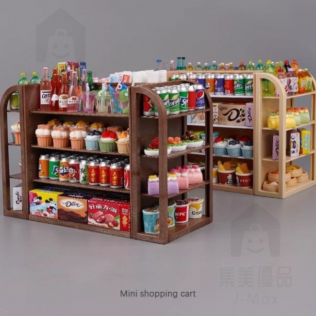 Mini supermarket shelves Miniature Toys Simulation Snack and Beverage ...