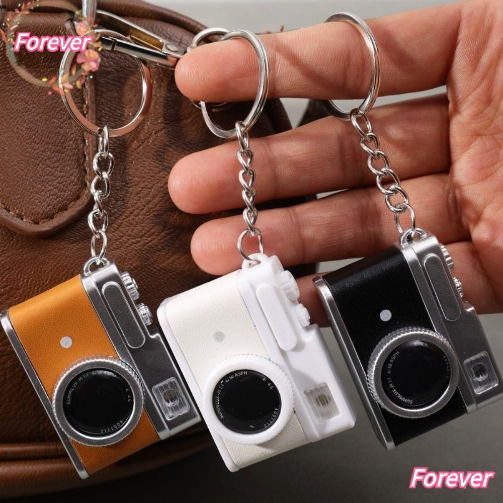 FOREVER Luminous Camera Keychain, Retro Portable Mini Camera Pendant ...