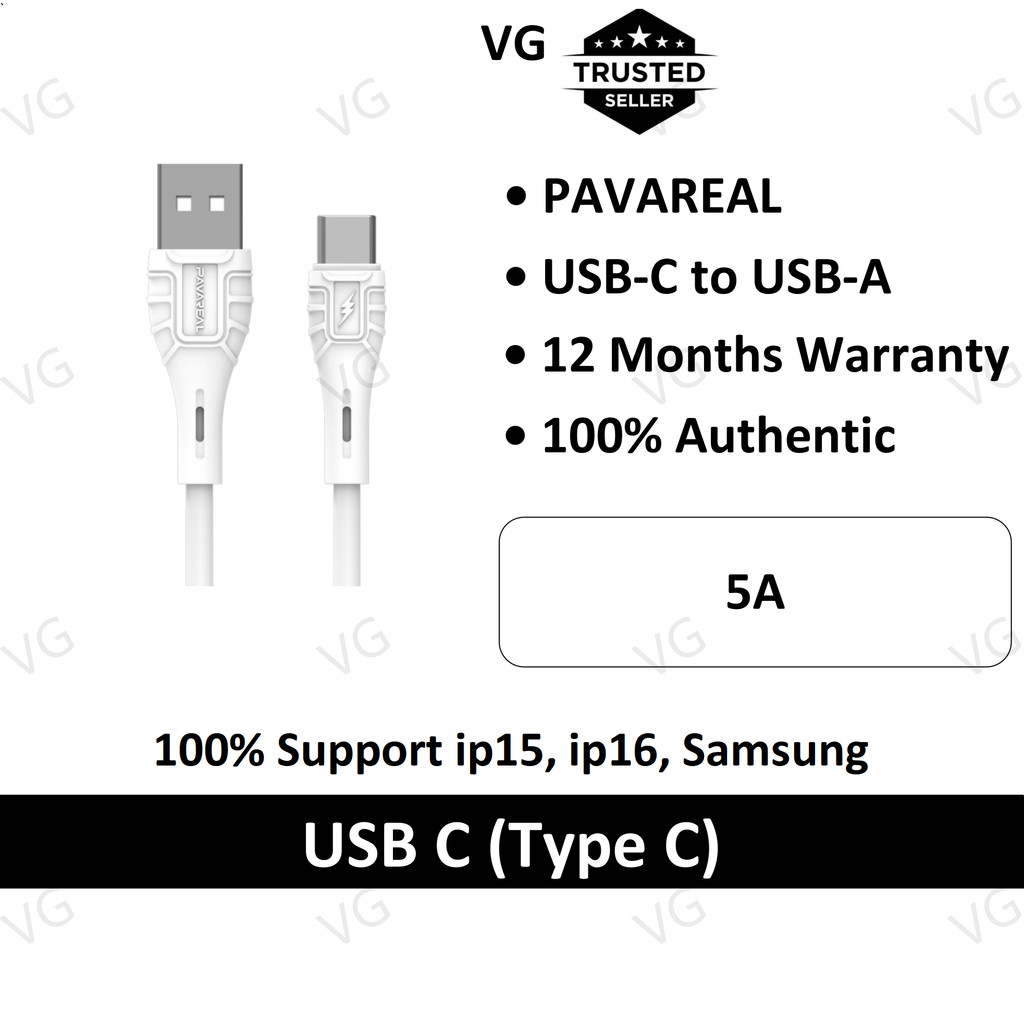 PAVAREAL 5A USB to Type C phone cable Fast Charging USB C charge & data ...