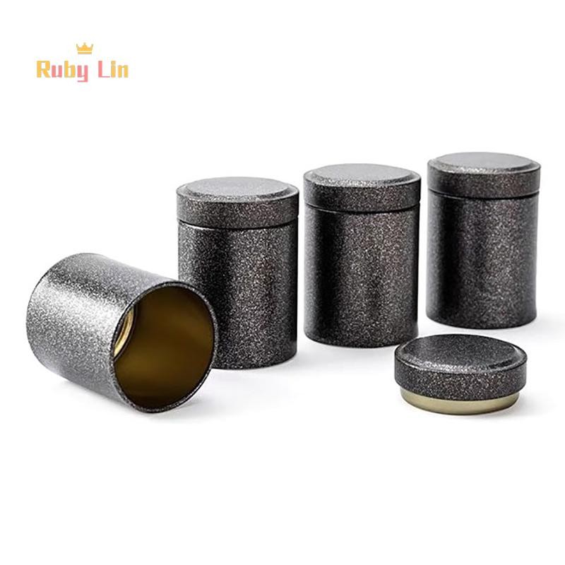 Ruby Lin 2 Pcs Mini Empty Tea Tin Can Household Green Black Tea Sealed ...