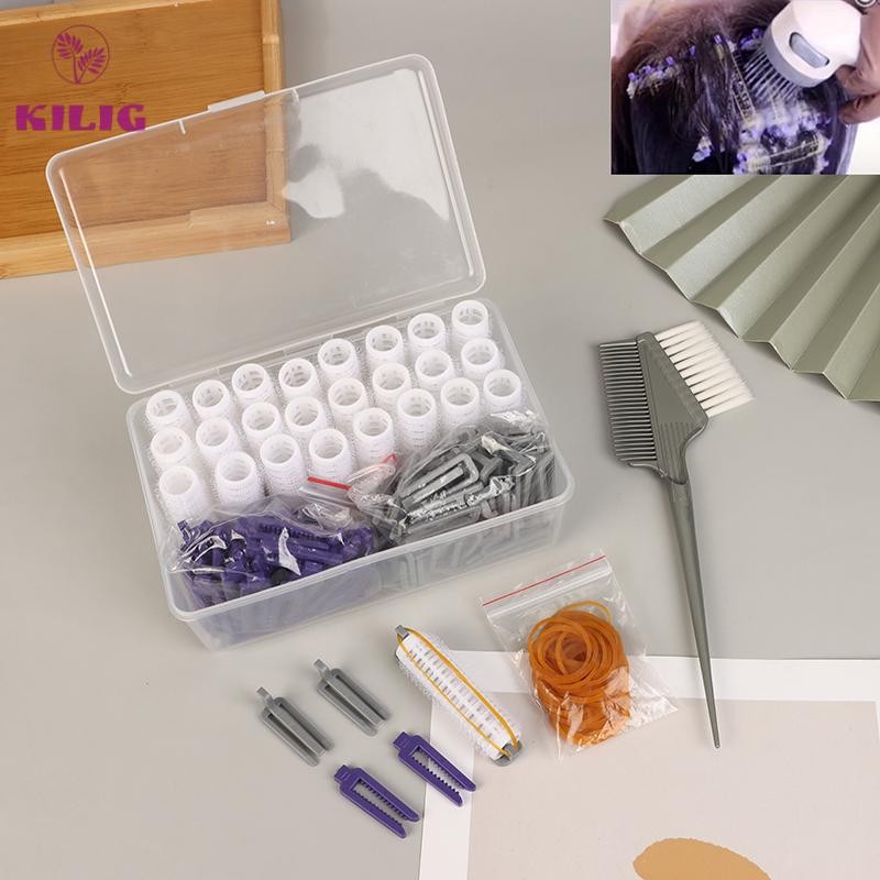 ONPH 24Pcs/Set Hair Root Perm Rods Bars Curlers With Clips & Rubber ...