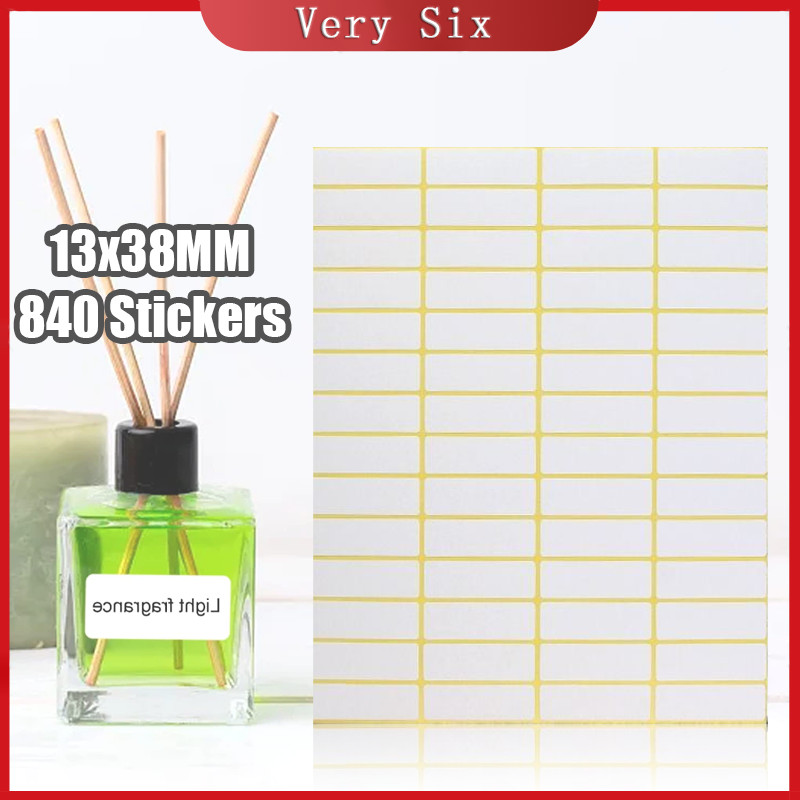 840Pcs Self Adhesive Sticky Labels White Blank Stickers 13x38MM Small ...