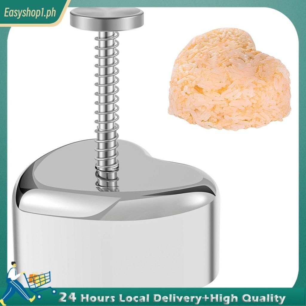 Heart Onigiri Mold Stainless Steel Rice Ball Mold Non-Stick Sushi Mold ...