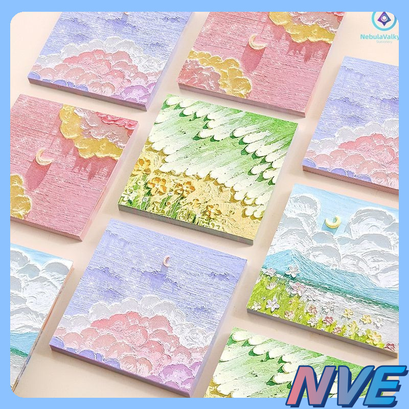 NVE Landscape Post-it Notes Girl Heart Memo Paper Hand Ledger Memos ...