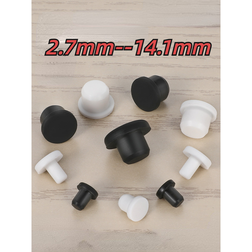 2.7mm-14.1mm White/Black High-Temperature Resistant Silicone Plug ...