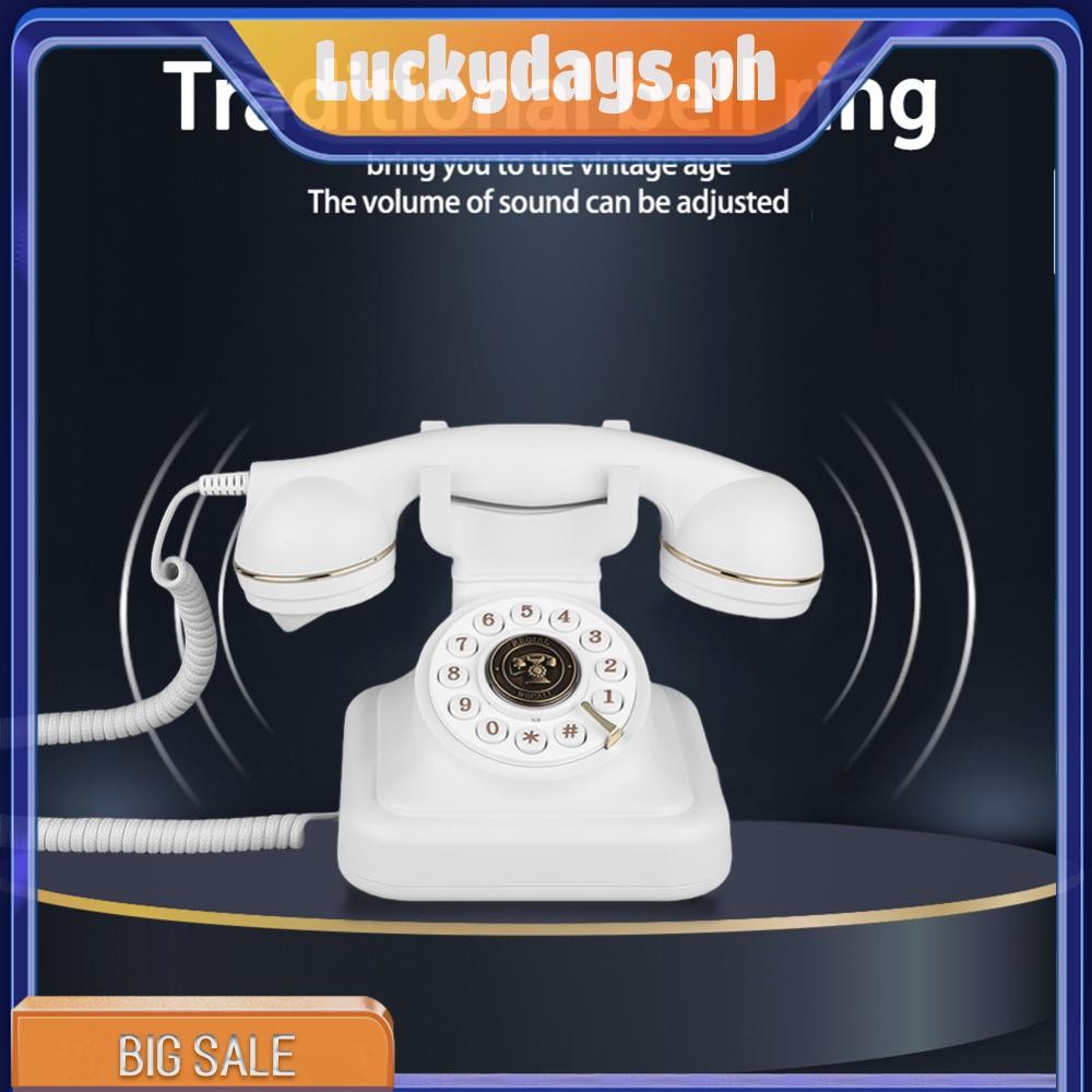 Retro Landline Telephone with Ringer Control Redial Corded Desk Dial ...