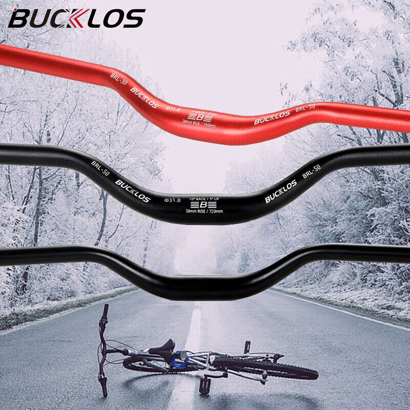 BUCKLOS Aluminum Alloy Handle Bar 31.8mm 720/780mm Mountain Bike Riser ...