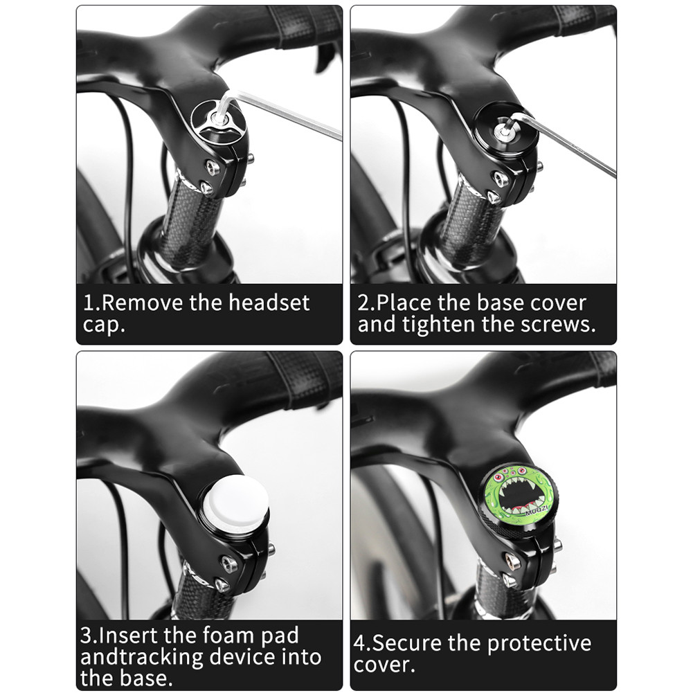 Bike Mount Headset Cap Cover AntiTheft Bicycle Tracker Mount Bracket