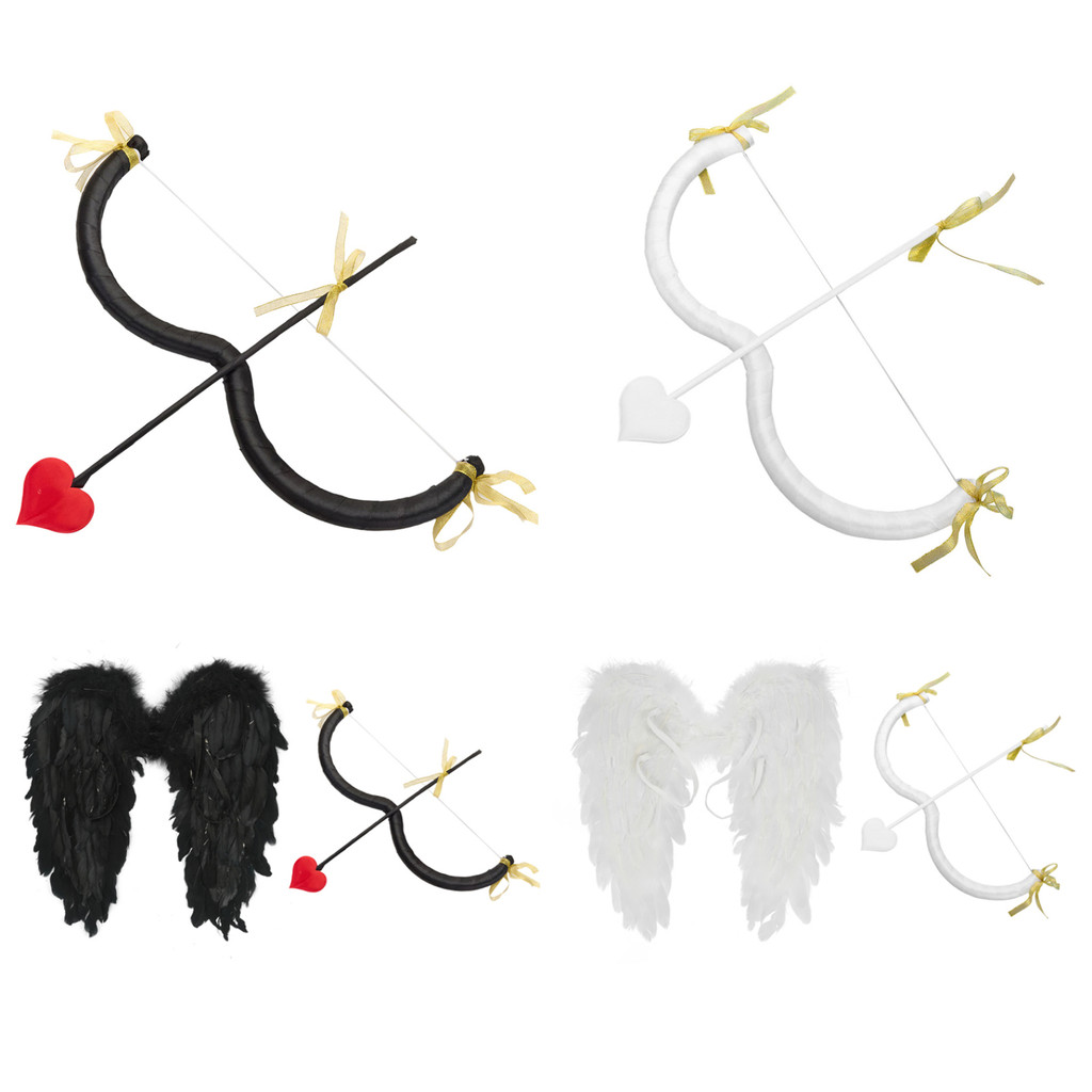 Lorilida Cupid Costume Accessory Cupid M-shaped Bow and Heart Arrow ...