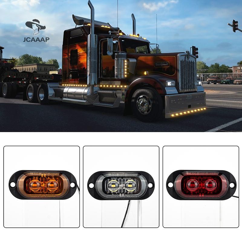 JCAAAP 12V 24V Truck LED Side Marker Light Car Trailer DOT E8 Mark