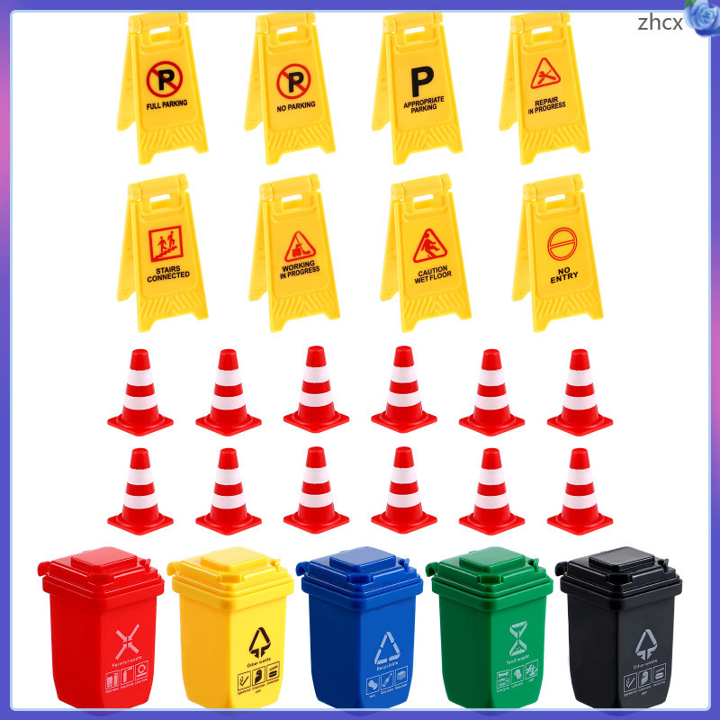 Toy Warning Signs Kids Traffic Cognitive Toys Please Small Cones ...