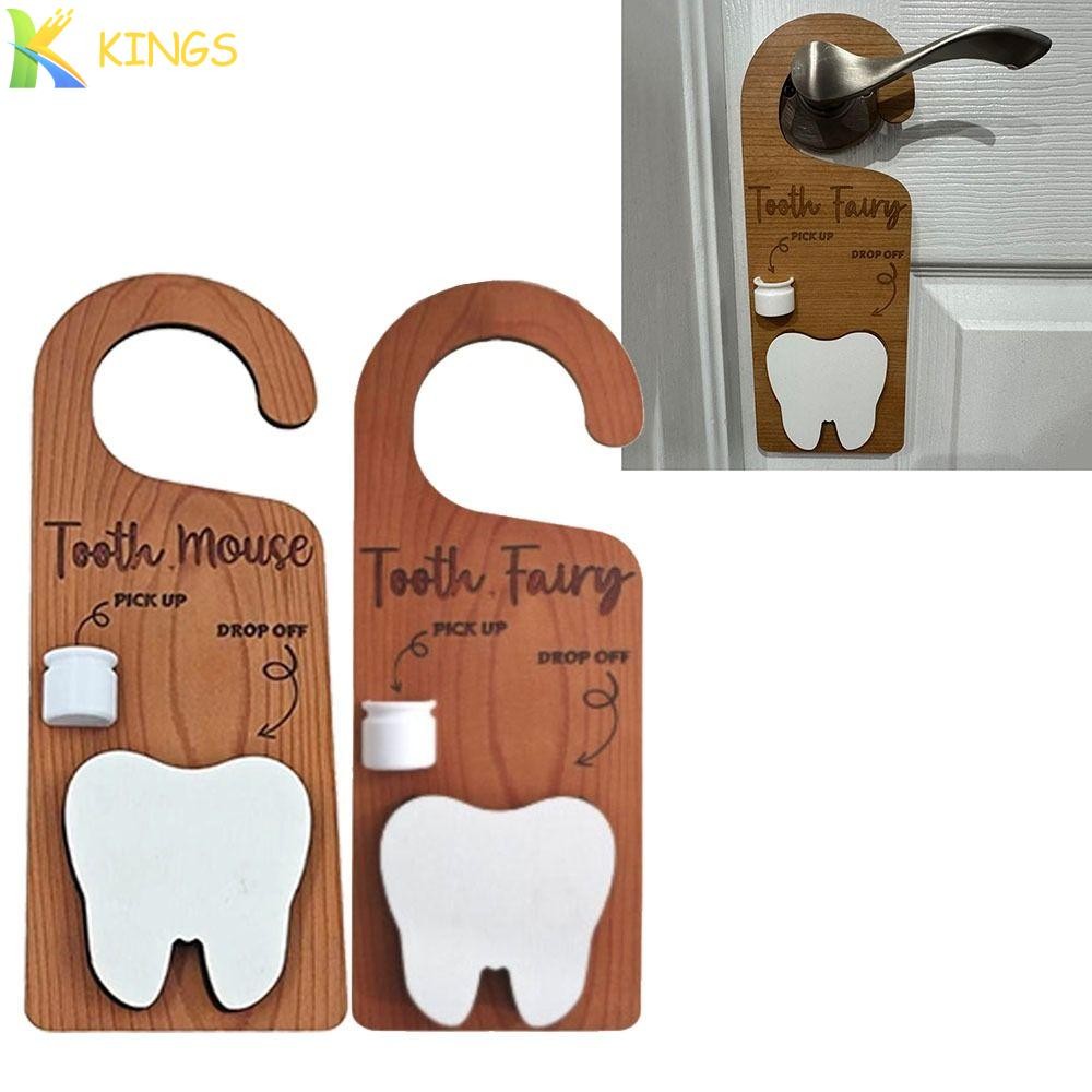 KINGS Tooth Door Hanger, Wooden Encourages Tooth Care Nursery Tooth ...