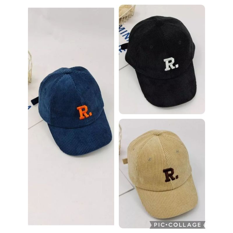 Children's Baseball Cap 3-10 years Initial Letter R Corduroy Baseball ...