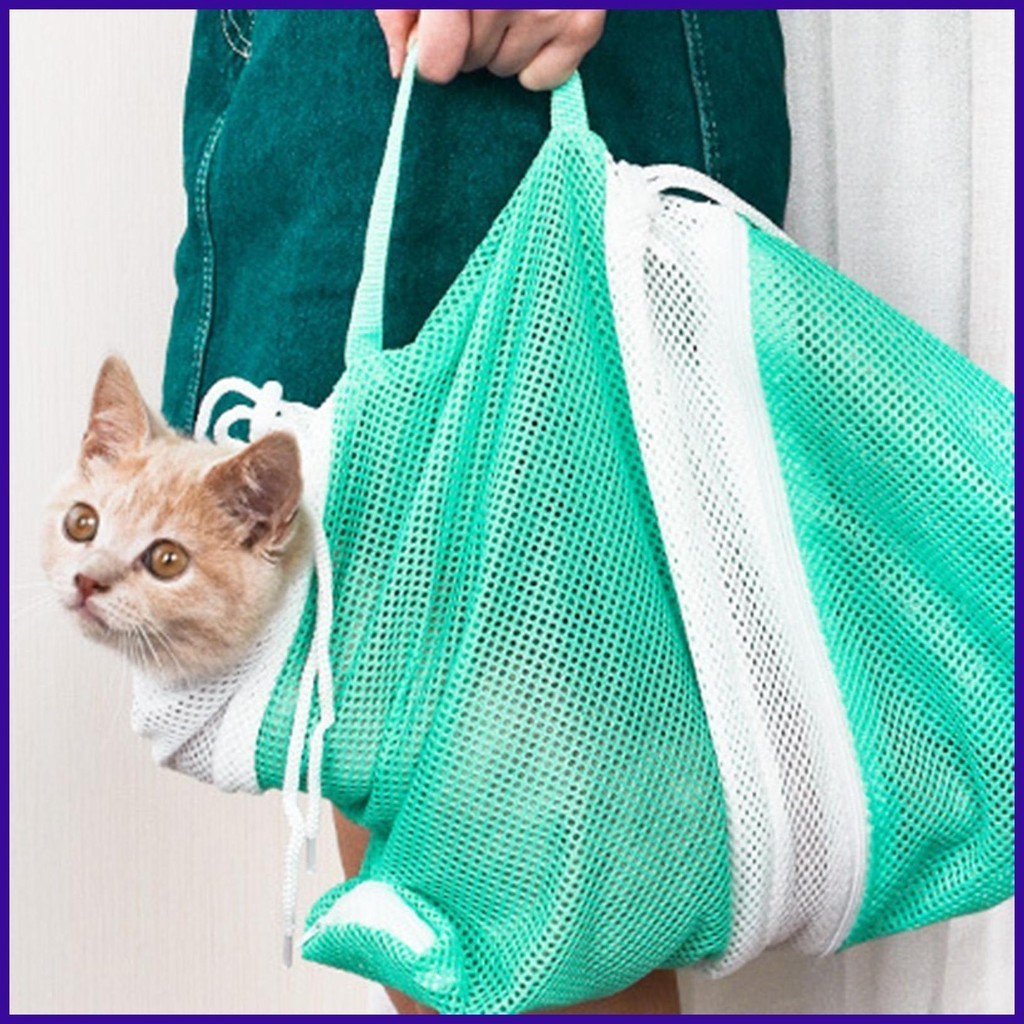 Multifunctional Restraint Cat Shower Bag Soft Breathable Cat Shower Bag