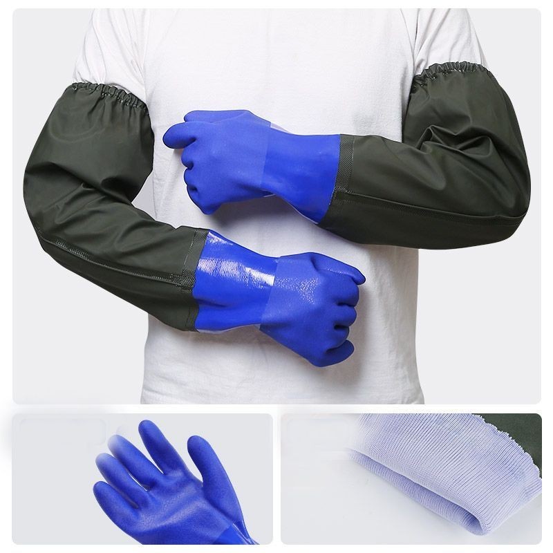 70cm Anti-Cut Puncture-Proof Labor Protection Sleeve Gloves Acid Alkali ...