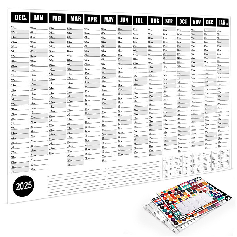 [LC] 2025 year 365 daily planner schedule annual English calendar