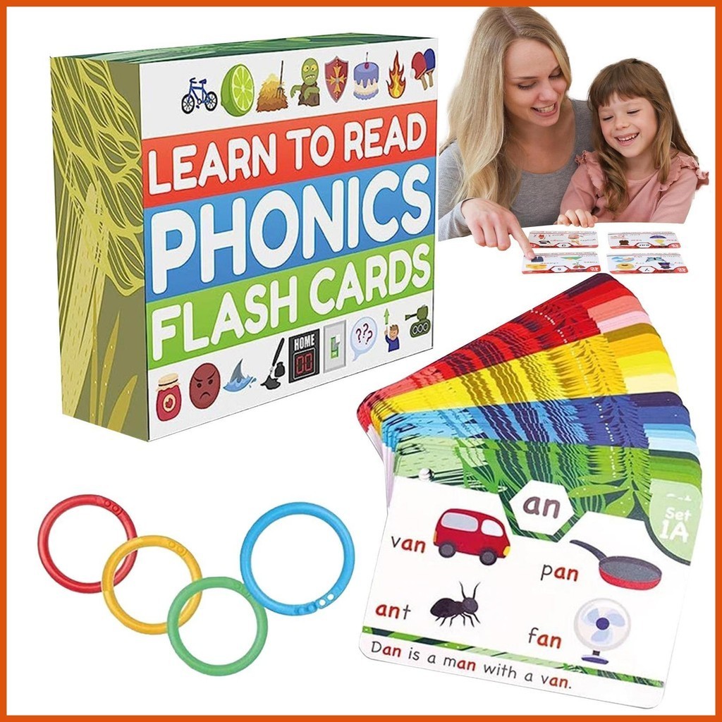 Spelling Reading Flashcards Learning Funny Flash Cards Children Phonics ...