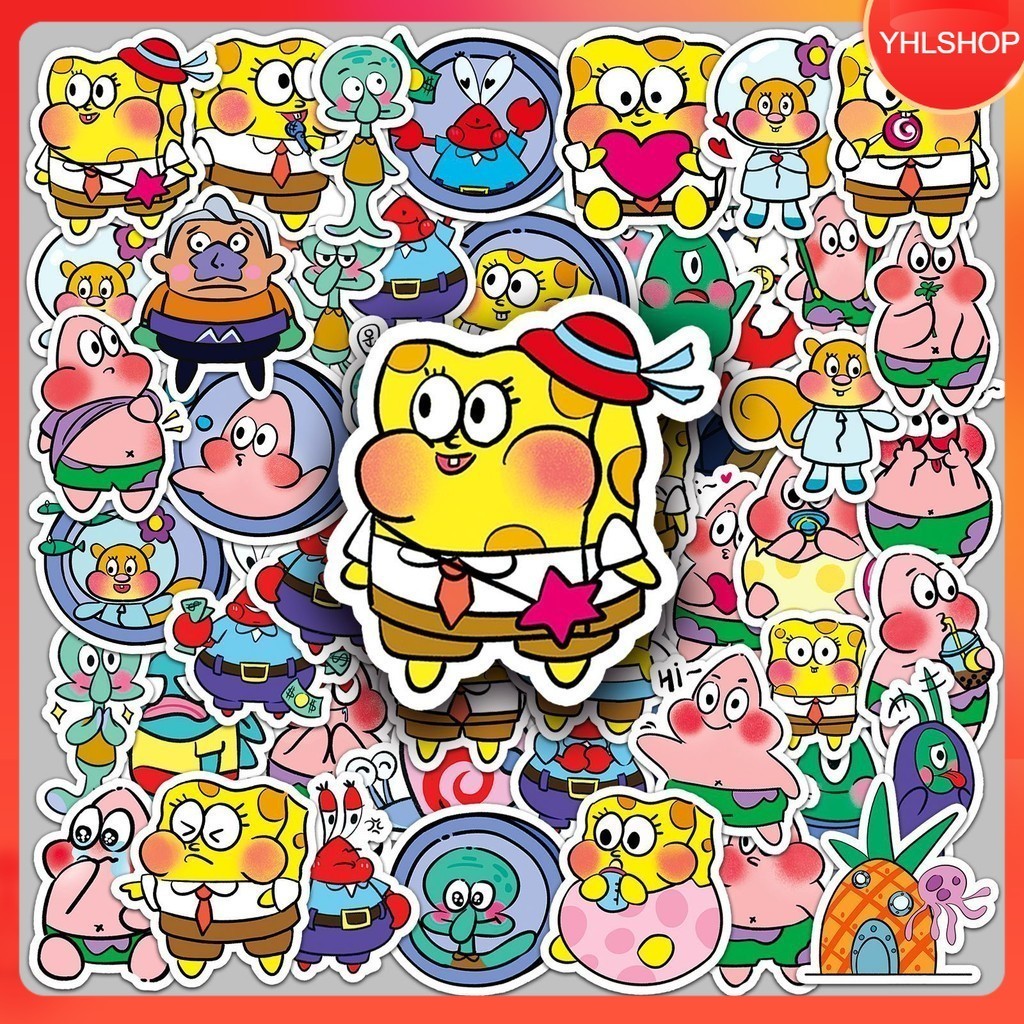 Shipped From Thailand 51 Pieces SpongeBob SquarePants Stickers ...