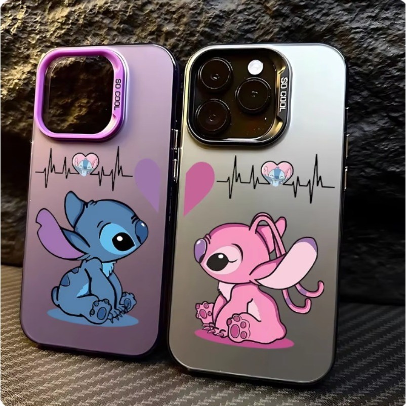 Disney Cute Stitch Angel Couple Love Phone Case For VIVO V60 V50 V40e Y04  Y29S Y29 Y39 Y200 T4X 4G 5G Y2K Cartoon Cover