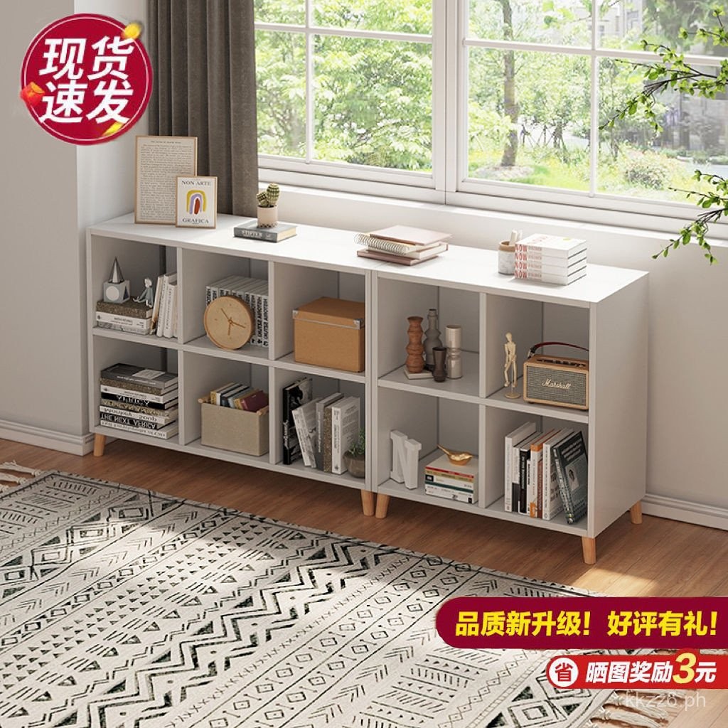 Bookshelf Living Room Small Storage Shelves Floor Short Bookcase Solid ...