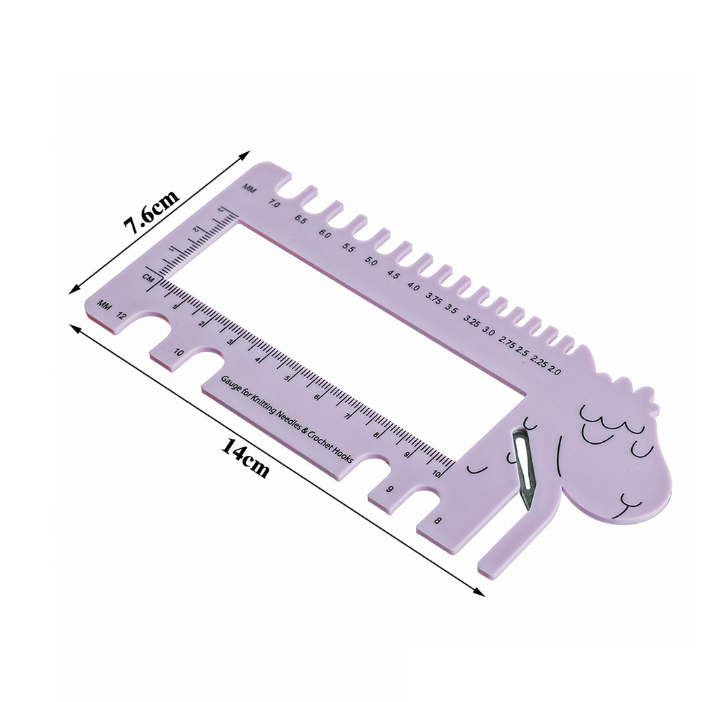 Gauge Size Guide Crochet Hook Ruler Sheep Shape Sewing Knitting Measure ...