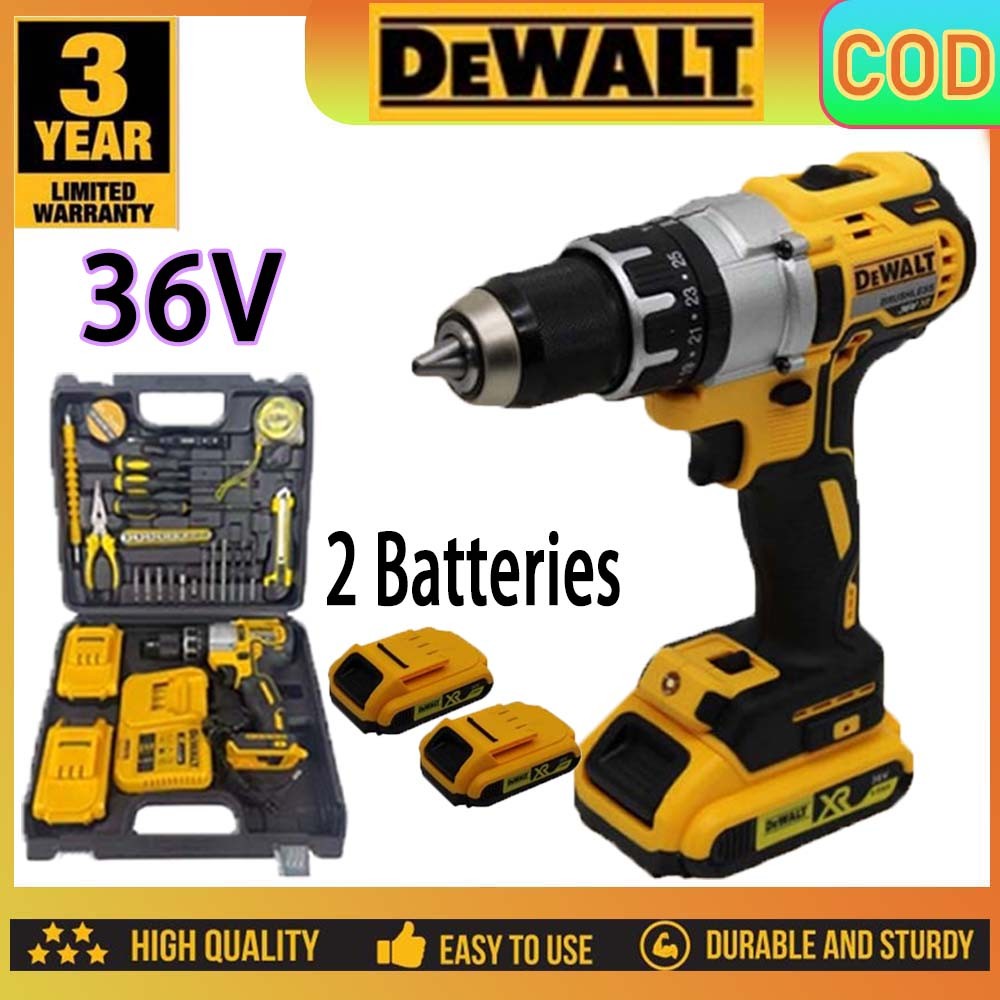 DeWalt 36V Cordless Electric Drill Impact Hammer Screwdriver