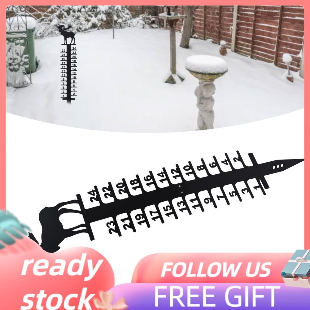 Hanhan1 Snow Gauge Outdoor Iron 24in Snowfall Measuring Rustproof Easy ...