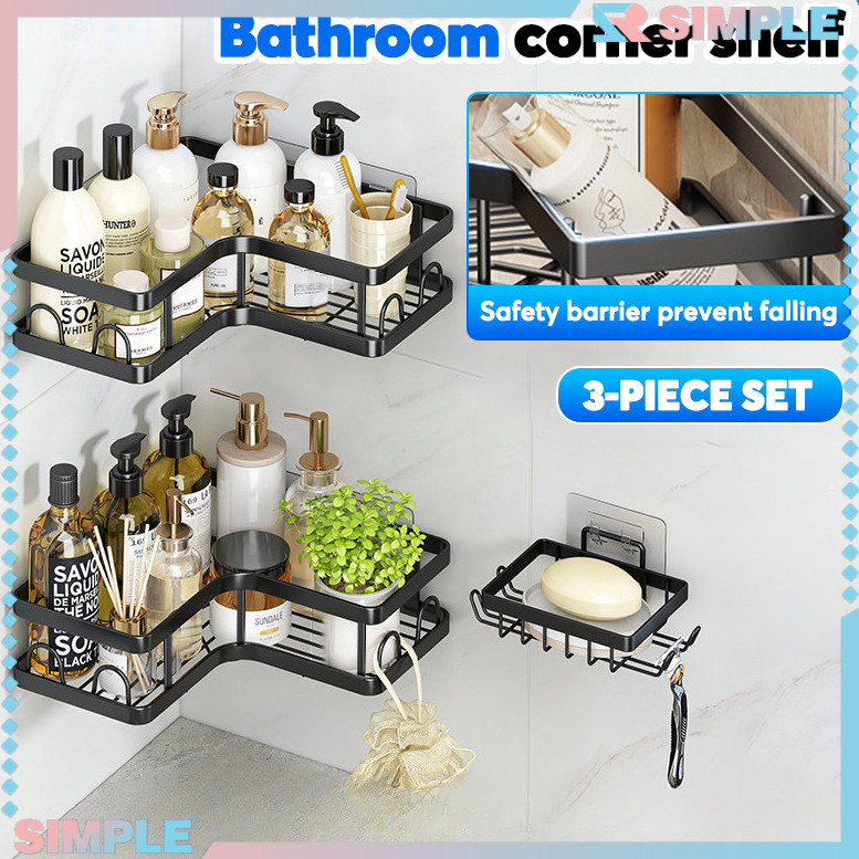 Bathroom Corner Rack No Drilling Corner Storage Rack Wall Mounted ...