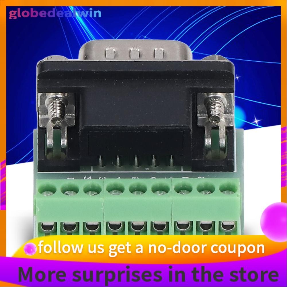 Globedealwin Terminal Block DB9 Male Header to Screw 9 Pin Connector ...