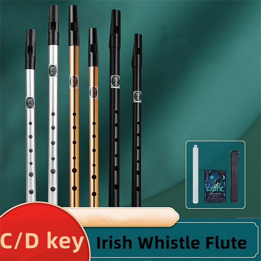MOTORLANDPH NEW>>Authentic Irish Tin Whistle 6 Hole Flute Key of C/D