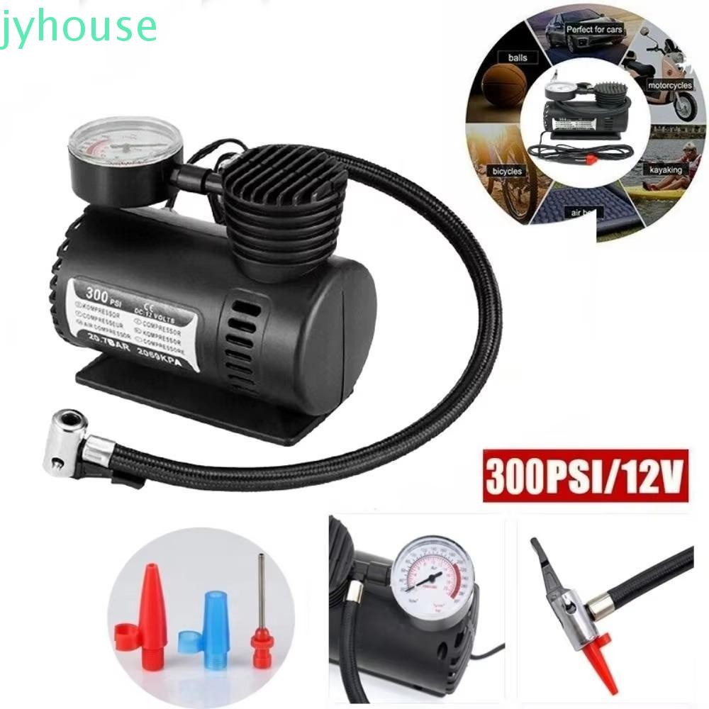 JYHOUSE Mini Car Air Compressor, 12V 300psi Electric Tire Air Inflator