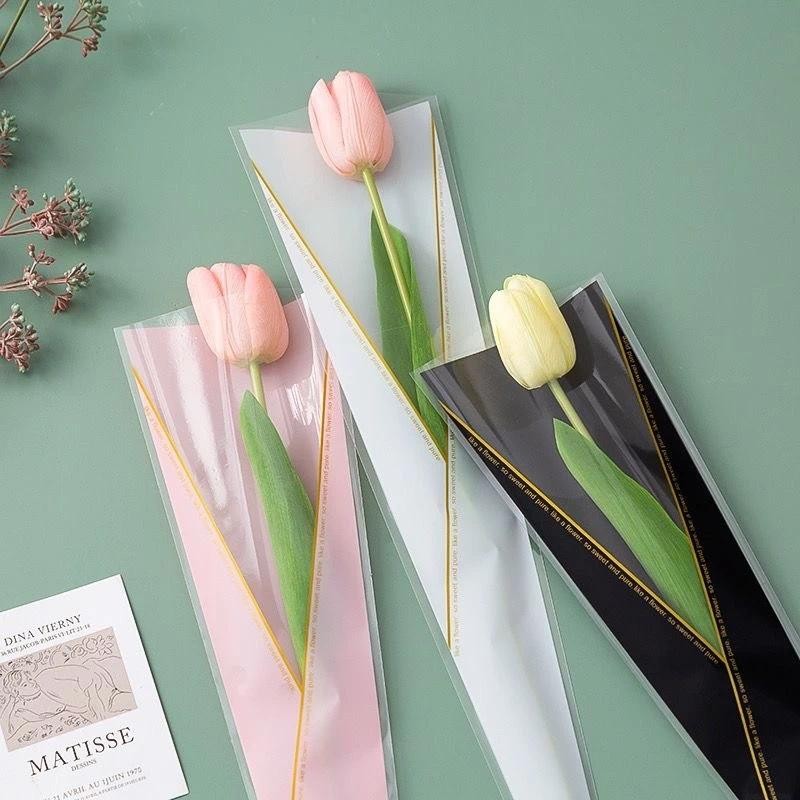 50pcs Flower Wrapping Bag Bouquet Packaging Bags Clear Cellophane ...