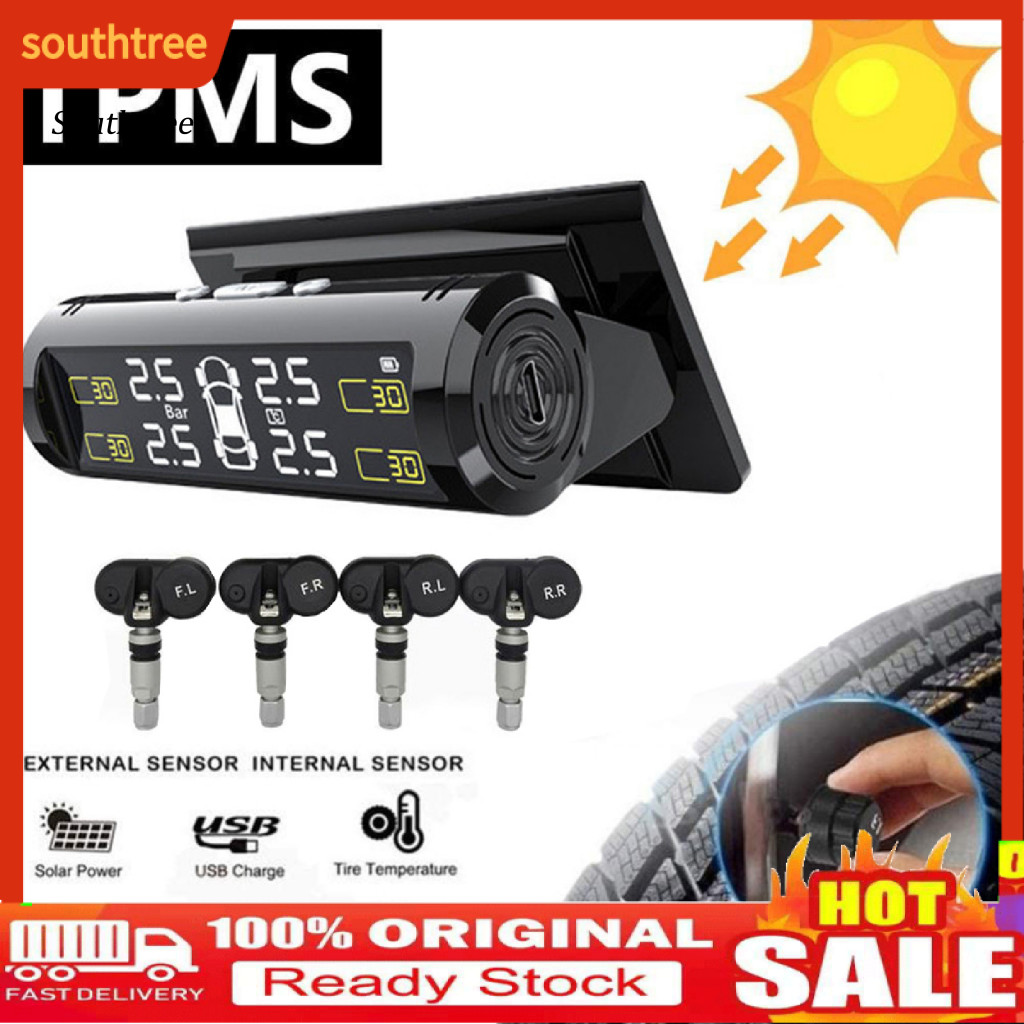 SOU_ 1 Set High Accuracy Car Pressure Monitor for Car Solar Power Tire